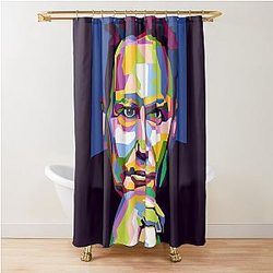 Abstract geometric Norm McDonald in WPAP Shower Curtain