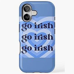 Blue Notre Dame Heart Design iPhone Case
