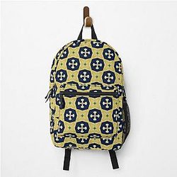 Pattern Gold Navy Green Notre Dame inspired Backpack
