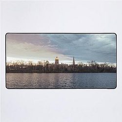 Notre Dame Lake Sunset Desk Mat