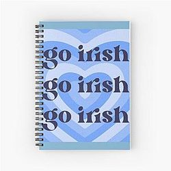 Blue Retro Heart Spiral Notebook