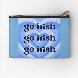 Blue Retro Notre Dame Zipper Pouch