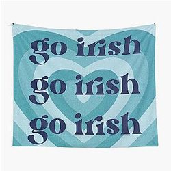 Notre Dame Blue Heart Design Tapestry