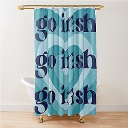 Notre Dame Blue and Heart Design Shower Curtain