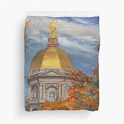 Golden Dome of Notre Dame Duvet Cover