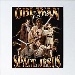 Obi Wan Space Jesus Retro Collage Poster