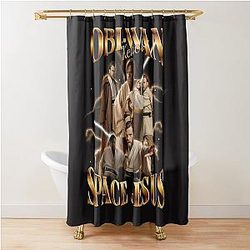 Obi Wan Kenobi Space Jesus Retro Collage Shower Curtain