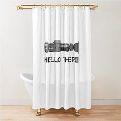 Hello General Kenobi Light Saber Shower Curtain