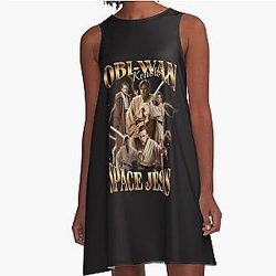 Obi Wan Kenobi Space Jesus Collage A-line Dress