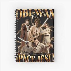 Obi-Wan Kenobi Space Jesus Retro Collage Spiral Notebook