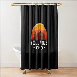 Vintage Columbus Ohio Skyline Shower Curtain