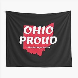 Ohio Proud The Buckeye State Design Tapestry