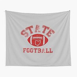 State of Ohio Distressed Football Fan Tapestry