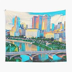 Columbus Skyline Ohio Tapestry