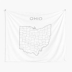 Ohio Silver State Counties Map Tapestry