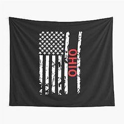 Ohio American Flag Tapestry