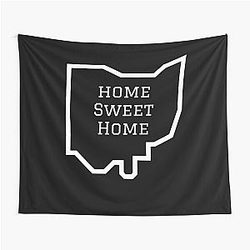 State of Ohio Home Sweet Home Outline Tapestry