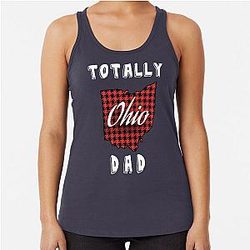 TOTALLY OHIO Buffalo Plaid State Map Pride Racerback Tank Top