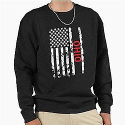 Ohio American Flag Pullover Sweatshirt