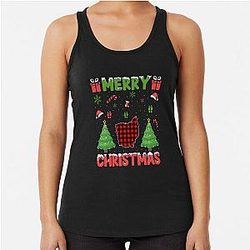 Xmas Tree Red Buffalo Plaid Ohio Map Ugly Christmas Tank Top