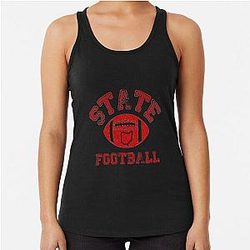 State of Ohio Distressed Outline Football Tank Top