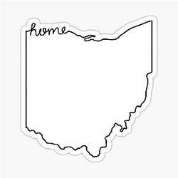 Ohio Home State Outline Stickers
