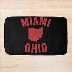 Miami Ohio Distressed Map Bath Mat