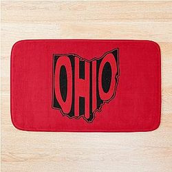 Ohio Black and Red Bath Mat