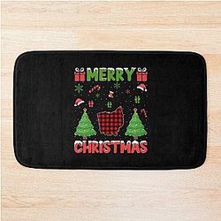 Ugly Christmas Tree Map Plaid Ohio Buffalo Red