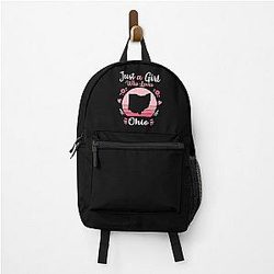 Just a Girl Who Loves Ohio Pink Retro Vintage Gift Idea Backpack