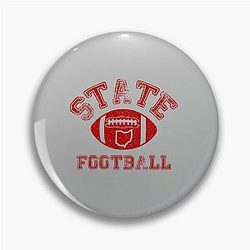 State of Ohio Distressed Football Fan Pin
