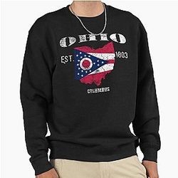 Vintage Ohio US State Flag and Map City Youth Sweatshirt