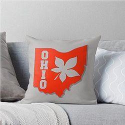 Ohio Buckeye State Throw Pillow Cover