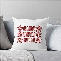 Ohio Red Throw Pillow