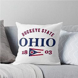 Ohio Pride State Flag Throw Pillow