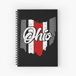 Vintage Ohio State Map Spiral Notebook