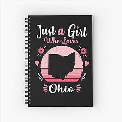 Just A Girl Who Loves Ohio Gift Idea Retro Vintage Spiral Notebook