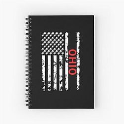 Ohio Bad Ass American Flag Spiral Notebook