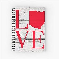 Love Ohio Wood Rustic Map Pride Shirts Spiral Notebook