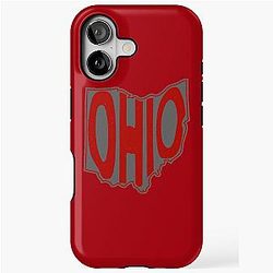 Ohio Gray iPhone Red Tough Case