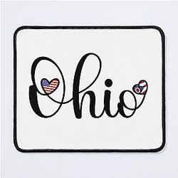 I Love Ohio With Heart Shaped Flags Mouse Pad
