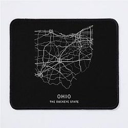 Ohio State Road Map Mouse Pad