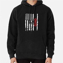 Ohio USA American Flag Pullover Hoodie