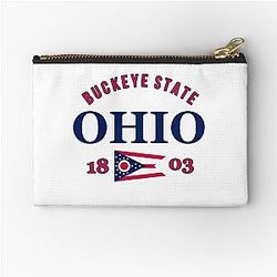 Ohio State Flag Zipper Pouch