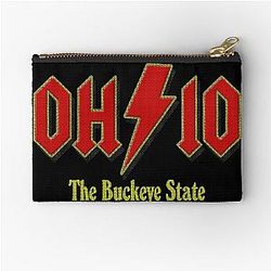 Ohio Buckeye State T-shirt, Rock Music Inspired Tee, Vintage Ohio Zipper Pouch