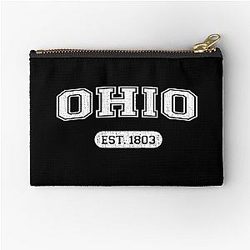 Classic Ohio Distressed University Font Zipper Pouch