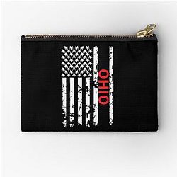 Ohio USA American Flag Zipper Pouch