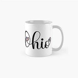 I Love Ohio Ohio Script With Heart Flag Classic Mug