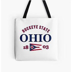 Ohio Pride State Flag Native American All Over Print Tote Bag