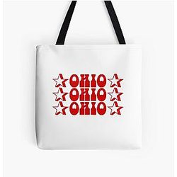 Ohio Red Over Print Tote Bag